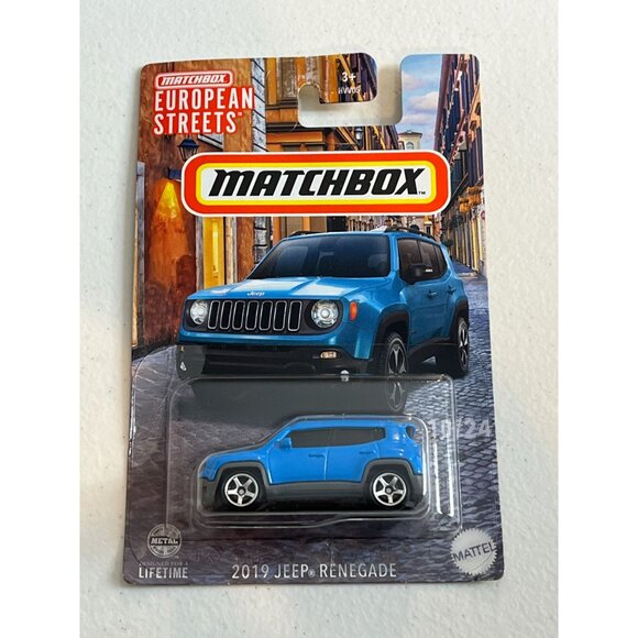 Jeep Renegade Matchbox 2019 Blue European Streets 2023 1:64 Diecast Car - Picture 1 of 7